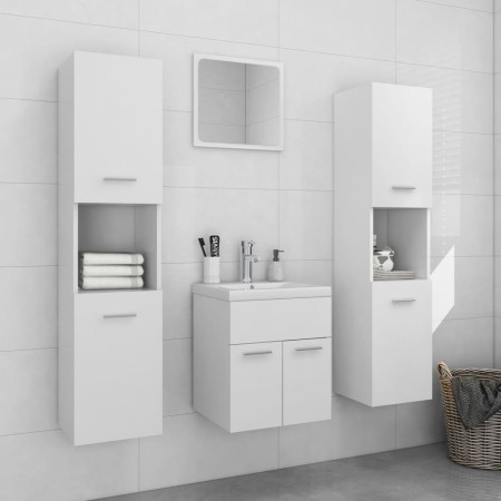 Juego de muebles de baño madera de ingeniería blanco de , Muebles de baño - Ref: Foro24-3071036, Precio: 153,91 €, Descuento: %