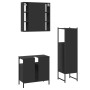 Set de muebles de baño 3 piezas madera contrachapada negro de , Muebles de baño - Ref: Foro24-3214755, Precio: 170,68 €, Desc...