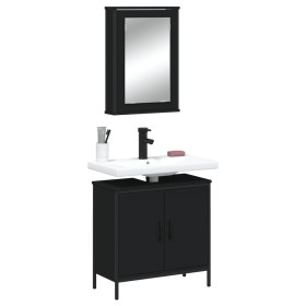 Juego de muebles de baño 2 pzas madera contrachapada negro de , Muebles de baño - Ref: Foro24-3214780, Precio: 101,83 €, Desc...