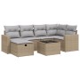 Juego de sofás jardín con cojines beige mezcla 7 pzas ratán PE de , Conjuntos de jardín - Ref: Foro24-3263495, Precio: 438,18...