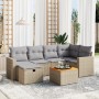 Juego de sofás jardín con cojines beige mezcla 7 pzas ratán PE de , Conjuntos de jardín - Ref: Foro24-3264839, Precio: 427,05...