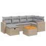 Juego de sofás jardín con cojines beige mezcla 7 pzas ratán PE de , Conjuntos de jardín - Ref: Foro24-3264839, Precio: 427,05...