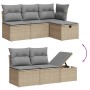 Juego de sofás jardín con cojines beige mezcla 7 pzas ratán PE de , Conjuntos de jardín - Ref: Foro24-3264839, Precio: 427,05...