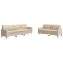 Juego de sofás 2 piezas tela color crema de , Sofás - Ref: Foro24-3278321, Precio: 491,78 €, Descuento: %