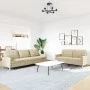 Zweiteiliges Sofaset in cremefarbener Stoffpolsterung. von , Sofas - Ref: Foro24-3278321, Preis: 484,01 €, Rabatt: %