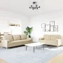 Juego de sofás con cojines 2 piezas tela crema by , Sofas - Ref: Foro24-3278337, Price: 523,14 €, Discount: %