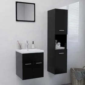 Juego de muebles de baño madera de ingeniería negro de , Muebles de baño - Ref: Foro24-3071127, Precio: 192,56 €, Descuento: %