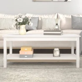 Mesa de centro de madera maciza de pino blanco 110x55x45 cm de , Mesas de centro - Ref: Foro24-822273, Precio: 117,26 €, Desc...