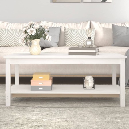 Mesa de centro de madera maciza de pino blanco 110x55x45 cm de , Mesas de centro - Ref: Foro24-822273, Precio: 119,29 €, Desc...