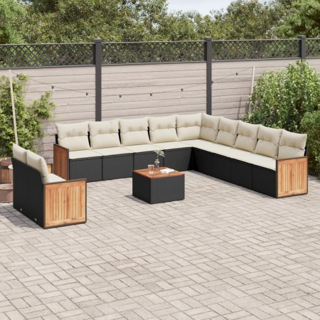 Set de sofás de jardín 12 piezas cojines ratán sintético negro de , Conjuntos de jardín - Ref: Foro24-3260215, Precio: 768,34...