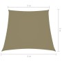 Toldo de vela trapezoidal tela oxford beige 3/4x3 m de vidaXL, Sombrillas - Ref: Foro24-135187, Precio: 48,56 €, Descuento: %