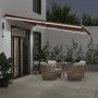 Toldo retráctil automático con luces LED marrón 500x350 cm de , Toldos - Ref: Foro24-3215398, Precio: 720,68 €, Descuento: %