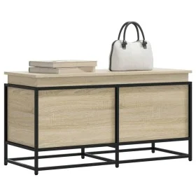 Caja de almacenaje con tapa madera roble Sonoma 100x40x51,5 cm de , Cestas para almacenaje - Ref: Foro24-848805, Precio: 79,6...