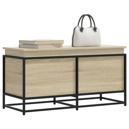 Caja de almacenaje con tapa madera roble Sonoma 100x40x51,5 cm de , Cestas para almacenaje - Ref: Foro24-848805, Precio: 80,4...