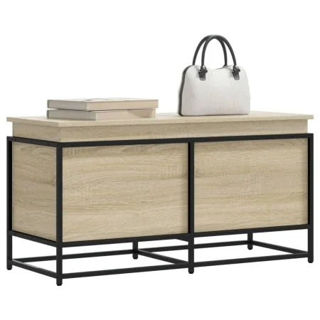 Caja de almacenaje con tapa madera roble Sonoma 100x40x51,5 cm de , Cestas para almacenaje - Ref: Foro24-848805, Precio: 79,6...