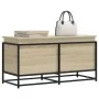 Caja de almacenaje con tapa madera roble Sonoma 100x40x51,5 cm de , Cestas para almacenaje - Ref: Foro24-848805, Precio: 79,6...