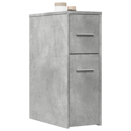 Armario de baño estrecho con ruedas madera gris hormigón de , Taquillas y armarios de almacenamiento - Ref: Foro24-855280, Pr...