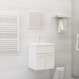 Set muebles de baño 2 piezas madera contrachapada blanco brillo de , Muebles de baño - Ref: Foro24-804779, Precio: 46,28 €, D...