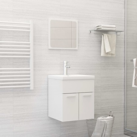 Set muebles de baño 2 piezas madera contrachapada blanco brillo de , Muebles de baño - Ref: Foro24-804779, Precio: 46,83 €, D...