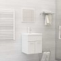 Set muebles de baño 2 piezas madera contrachapada blanco brillo de , Muebles de baño - Ref: Foro24-804779, Precio: 46,83 €, D...