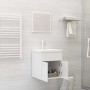 Set muebles de baño 2 piezas madera contrachapada blanco brillo de , Muebles de baño - Ref: Foro24-804779, Precio: 46,83 €, D...