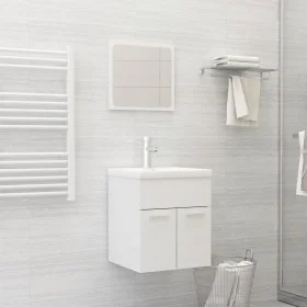 Juego de muebles de baño madera de ingeniería blanco brillo de , Muebles de baño - Ref: Foro24-3070862, Precio: 123,27 €, Des...