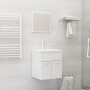 Juego de muebles de baño madera de ingeniería blanco brillo de , Muebles de baño - Ref: Foro24-3070862, Precio: 124,76 €, Des...