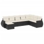 Set de sofás de jardín 8 piezas y cojines ratán sintético negro en Conjuntos de jardín | Comprar online en Foru.es
