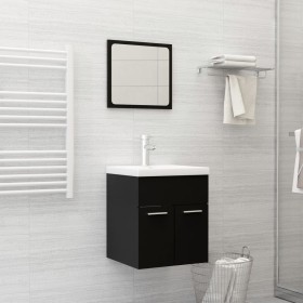 Juego de muebles de baño madera de ingeniería negro de , Muebles de baño - Ref: Foro24-3070857, Precio: 133,90 €, Descuento: %