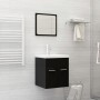 Juego de muebles de baño madera de ingeniería negro de , Muebles de baño - Ref: Foro24-3070857, Precio: 133,90 €, Descuento: %