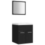 Juego de muebles de baño madera de ingeniería negro de , Muebles de baño - Ref: Foro24-3070857, Precio: 133,90 €, Descuento: %