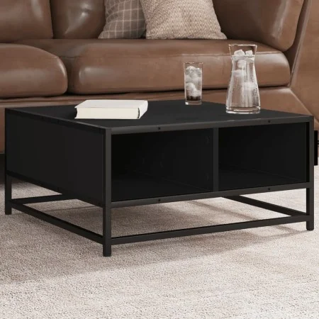 Mesa de centro madera ingeniería y metal negro 60,5x60,5x30 cm de , Mesas de centro - Ref: Foro24-848764, Precio: 45,44 €, De...