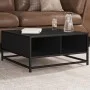 Mesa de centro madera ingeniería y metal negro 60,5x60,5x30 cm de , Mesas de centro - Ref: Foro24-848764, Precio: 45,44 €, De...