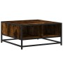 Mesa de centro madera y metal roble ahumado 60,5x60,5x30 cm de , Mesas de centro - Ref: Foro24-848766, Precio: 44,70 €, Descu...