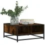 Mesa de centro madera y metal roble ahumado 60,5x60,5x30 cm de , Mesas de centro - Ref: Foro24-848766, Precio: 44,18 €, Descu...