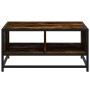 Mesa de centro madera y metal roble ahumado 60,5x60,5x30 cm de , Mesas de centro - Ref: Foro24-848766, Precio: 44,70 €, Descu...