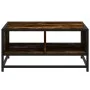 Mesa de centro madera y metal roble ahumado 60,5x60,5x30 cm de , Mesas de centro - Ref: Foro24-848766, Precio: 44,18 €, Descu...