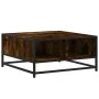 Mesa de centro madera y metal roble ahumado 60,5x60,5x30 cm de , Mesas de centro - Ref: Foro24-848766, Precio: 44,18 €, Descu...