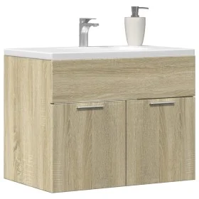 Armario para lavabo contrachapada color roble 60x38,5x46 cm de , Muebles de baño - Ref: Foro24-856207, Precio: 46,28 €, Descu...