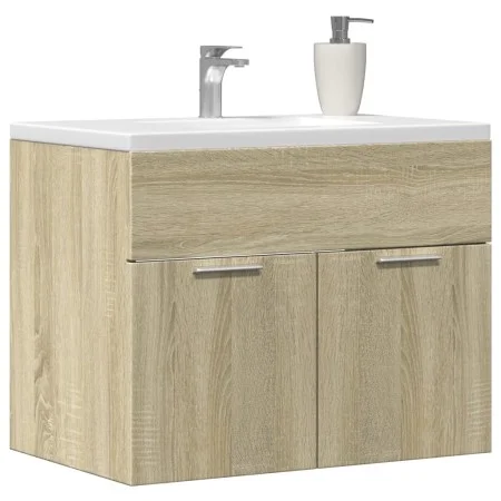Armario para lavabo contrachapada color roble 60x38,5x46 cm de , Muebles de baño - Ref: Foro24-856207, Precio: 46,28 €, Descu...