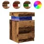 Mesitas de noche con LED 2 uds madera envejecida 35x39x55 cm de , Mesitas de noche - Ref: Foro24-857655, Precio: 112,40 €, De...