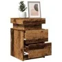 Mesitas de noche con LED 2 uds madera envejecida 35x39x55 cm de , Mesitas de noche - Ref: Foro24-857655, Precio: 112,40 €, De...