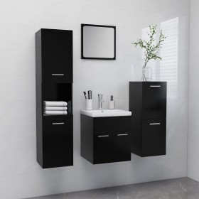 Juego de muebles de baño madera de ingeniería negro de , Muebles de baño - Ref: Foro24-3071082, Precio: 233,08 €, Descuento: %