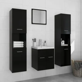 Juego de muebles de baño madera de ingeniería negro de , Muebles de baño - Ref: Foro24-3071217, Precio: 253,99 €, Descuento: %