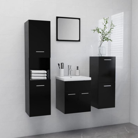 Juego de muebles de baño madera de ingeniería negro de , Muebles de baño - Ref: Foro24-3071352, Precio: 275,47 €, Descuento: %
