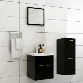 Juego de muebles de baño madera de ingeniería negro de , Muebles de baño - Ref: Foro24-3071442, Precio: 214,52 €, Descuento: %