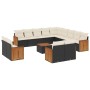 Set sofás de jardín 14 pzas con cojines ratán sintético negro de , Conjuntos de jardín - Ref: Foro24-3260614, Precio: 915,00 ...