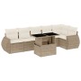 Set sofás de jardín 7 piezas y cojines ratán sintético beige de , Conjuntos de jardín - Ref: Foro24-3268548, Precio: 535,17 €...