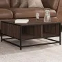 Mesa de centro madera ingeniería y metal marrón 60,5x60,5x30 cm de , Mesas de centro - Ref: Foro24-848768, Precio: 45,13 €, D...