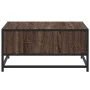 Mesa de centro madera ingeniería y metal marrón 60,5x60,5x30 cm de , Mesas de centro - Ref: Foro24-848768, Precio: 45,13 €, D...